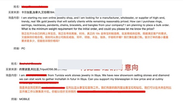 加拿大线上珠宝店与利比亚经销商意向
